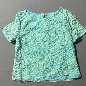 Banana Republic Lace Blouse in Light Blue